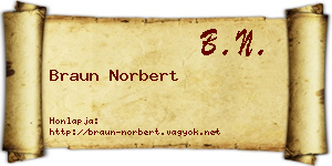 Braun Norbert névjegykártya